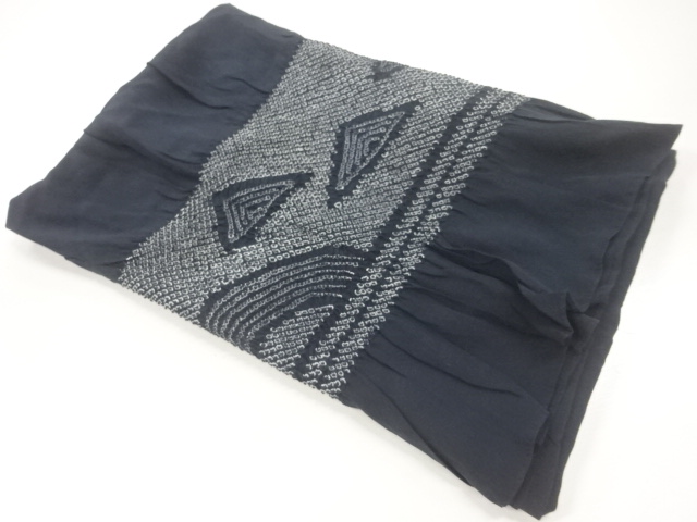 JAPANESE KIMONO FOR MEN / HEKO OBI / SHIBORI / ABSTRACT PATTERN 